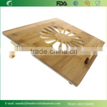 Natural Eco-Friendly Bamboo Cooling Vented Laptop Desk/Table Stand Up