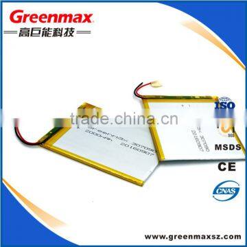 flat lithium polymer battery 3.7v 3000mah 11.1wh battery manufacturer
