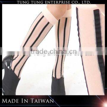 High Qulity Colorful Stripee Silk Knee Socks