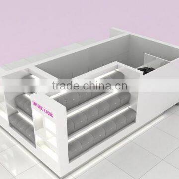 Glossy white baking paint candy kiosk | mall candy kiosk design | candy kiosk with acrylic box for sale