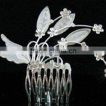 Bridal Wedding Flower Crystal Side / Back Hair Comb CT1154