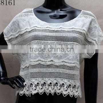 fashion design top selling casual women lace top