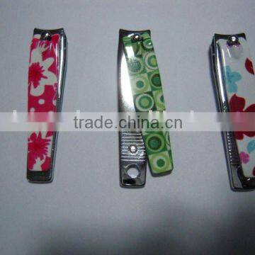 carbon steel nail clipper with flower print