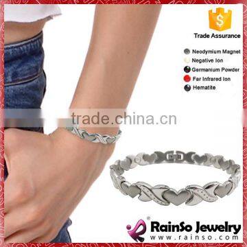 Stainless Steel Energy Magnetic Heart Chain Women Fashion Bracelet