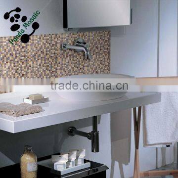 SMS06 Foshan Beige White Roughness Stone Marble Mosaic Square Art Mosaic Tiles Indoor Decorate Wall photo-3