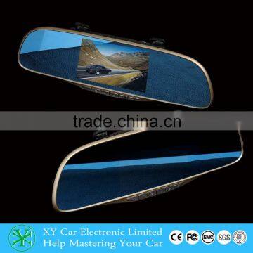 2015 Hottest HD 1080P car dvr dash camera rearview mirror 4.3" LCD display Blue Mirror 12MP lens G-Sensor XY-G65D
