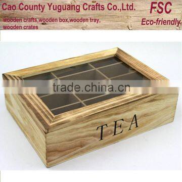 wooden display tea box,tea bags wood box,nature wood tea box