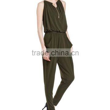 Olivedrab Jumpsuit Slim Pants 2016 Women Pants photo-2