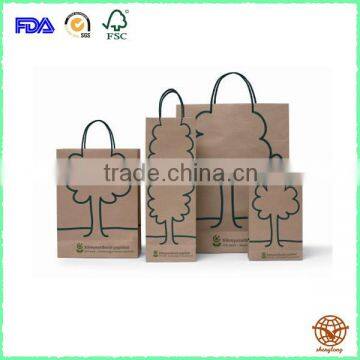 Fashionable Custom Printed Kraft Carrier Bag, Eco-friendly Kraft Shopping Bag