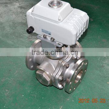 3 Way Flange Connection SS316 Electric Ball Valve photo-5