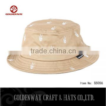 White Cotton Bucket hat with Skull