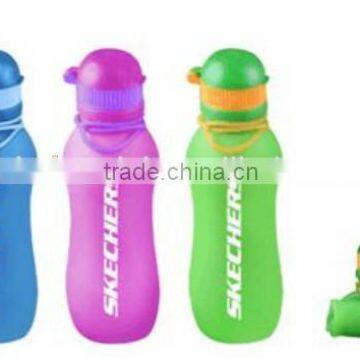 2015 Custom LOGO Heat Insulated Silicone Folding Water Bottle for Travelling Foldable Water Bottle photo-2