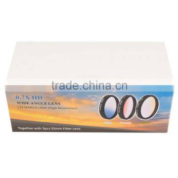 3in1 Clip-on Camera Lens Kit Fot Mobile Phones Tablets --0.7X HD Wide-angle Lens And 12X Macro Lens Plus 3 Colored Lens Filter photo-6