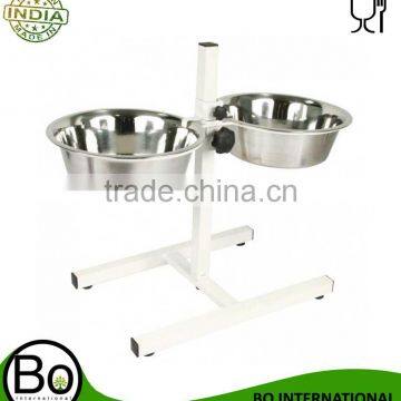 stainless steel raised dog bowl