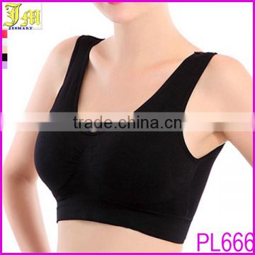 Wholesale Plus Size Seamless Bra With Removable Pads Sexy Women Fashion Shapewear Genie Sports Style Black Blue