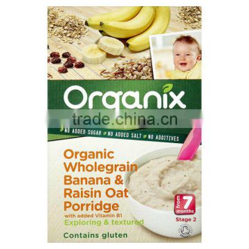 Organix Organic Wholegrain Banana & Raisin Oat Porridge 7mth+ (200g x 4)