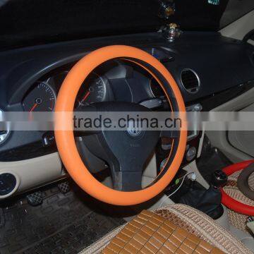 Natural Silicone Rubber Candy-colored Steering Wheel Cover Super Feel Skid Environmental Tasteless Silicone Universal (orange)