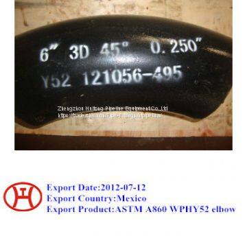 ASTM A860 WPHY52 3D 45deg elbow