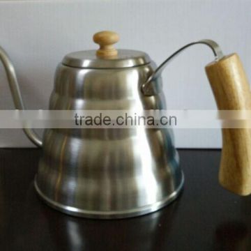 Pour Over Coffee Kettle Hand Drip Kettle Premium Stainless Steel Gooseneck Tea Kettle - Wooden Ergonomic Handle