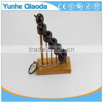 Staircase Disentanglement Puzzle on Elephant Base Classical Wooden Puzzle Set Solution Rope Central Brain Teaser for Adults Game photo-3