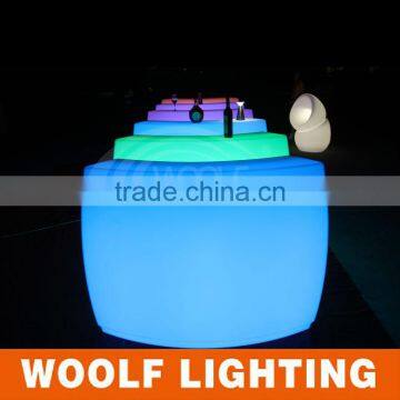 Section Plastic Big Color Light LED Round Bar Table