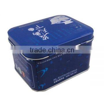 metal hinged lid tin box