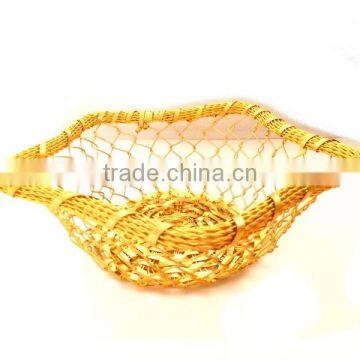 Kitchen Table Hand Woven Metal Bread Fruit Basket