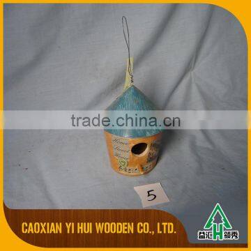 Decorative Colorful Wooden Bird House Feeder photo-6