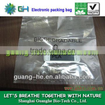 100% Biodegradable plastic PLA bag for mobile phone/electronic component transparent eco-friendly bags