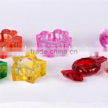 candy shaped glass candle holder with spray