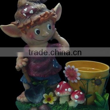 newest polyresin elf decorative plant pot