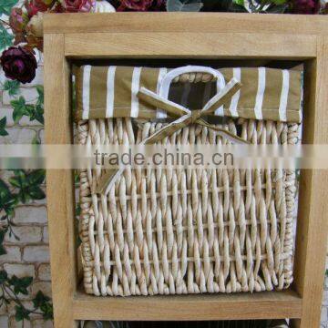 European Style Woven Baskets Cabinets Wooden Home Decorative Furniture photo-5