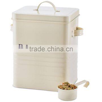 Metal Dog Dry Food and Pet Treats Storage Container Canister Tin Box With Scoop photo-2