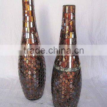 high quality green color glass flower pot