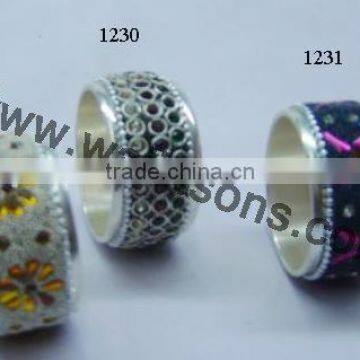 Brass Napkin Ring Perforated Silver Plated photo-2