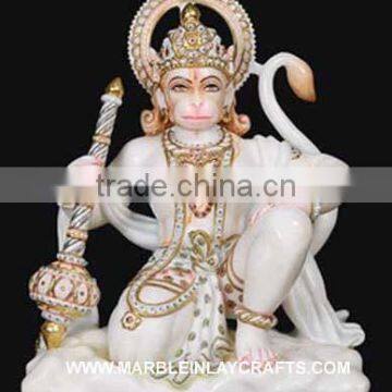 Sitting Marble Hanuman Statue