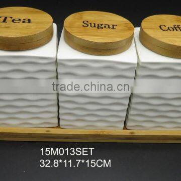 White Colour Coffee Sugar Tea Ceramic Storage Jar photo-5