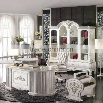 New French Classical Style Office furniture, Best Quality French Style Desk,Elegant Chair,Grand Bookcase(BG600089)