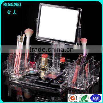 Acrylic Cosmetics Display Stand With Make Up Mirror for Mall Shelf photo-5