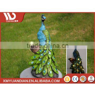 New China Products For Sale Art Work Resin Craft Peacock Solar Home Solar Led Ground Light photo-4