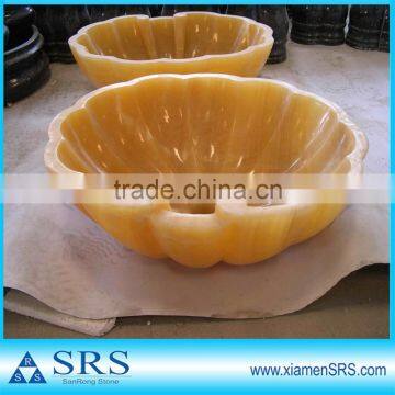 Chinese Onyx Yellow Marble Sink