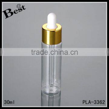 Hot Products Clear 30ml Pet Bottle With Silver Aluminum Dropper Cosmetic Packaging Plastic Pet Bottle for Essential Oil Perfume photo-2