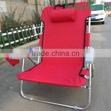 Portable Red Big Guy Aluminum Folding Beach Chair Backpack photo-2