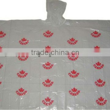 High quality easy to take disposable plastic rain poncho for outdoor events