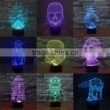 7 Color Change 3D Illusion Led Lamp Touch Switch Table Lamp LED Night Light for Decoration photo-5
