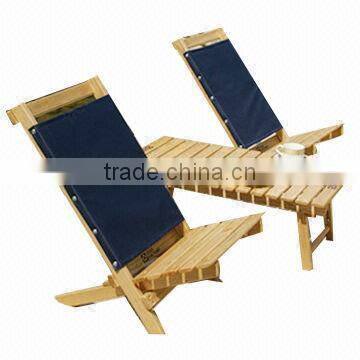 headback foldable wooden beach chair