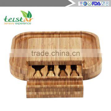 Manufacturers Selling 100% Organic Bamboo Cheese Board and Four Slices of Knife photo-5