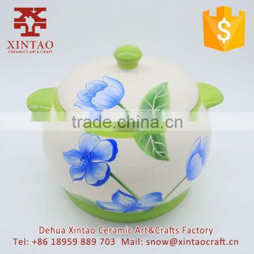 Tableware Decorative handmade ceramic honey jar with lid