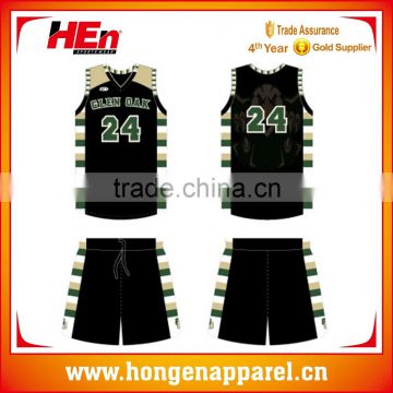 Hongen apparel American Chicago basketball league uniform design Round neck basketball jersey