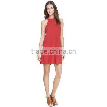 Red sleeveless Chiffon Girls Latest Fashion Sexy Casual Dress